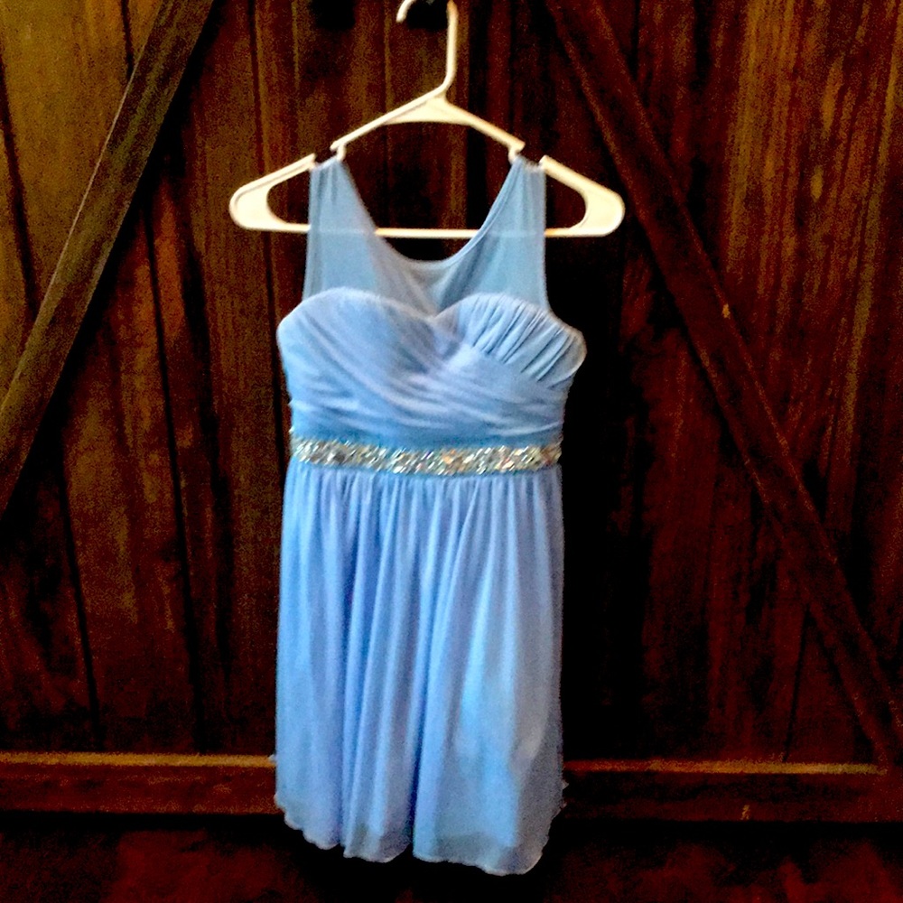 Cute blue rhinestone dress